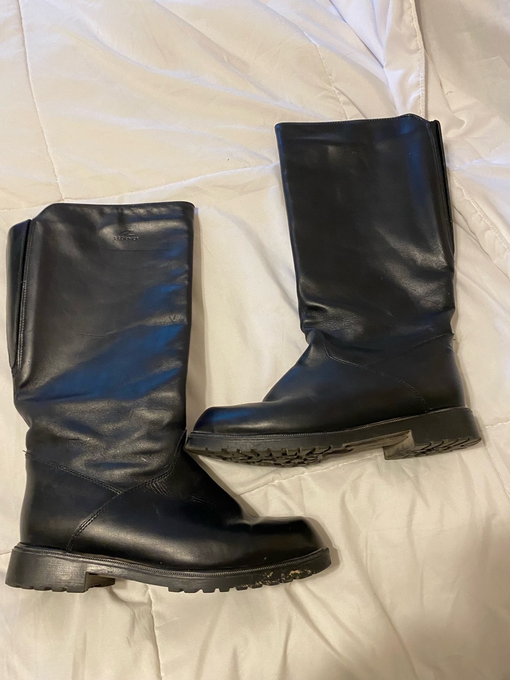 Black Leather Mid-Calf Boots